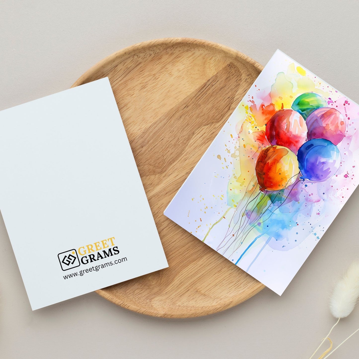 Delightful  Birthday Card showing birthday balloons