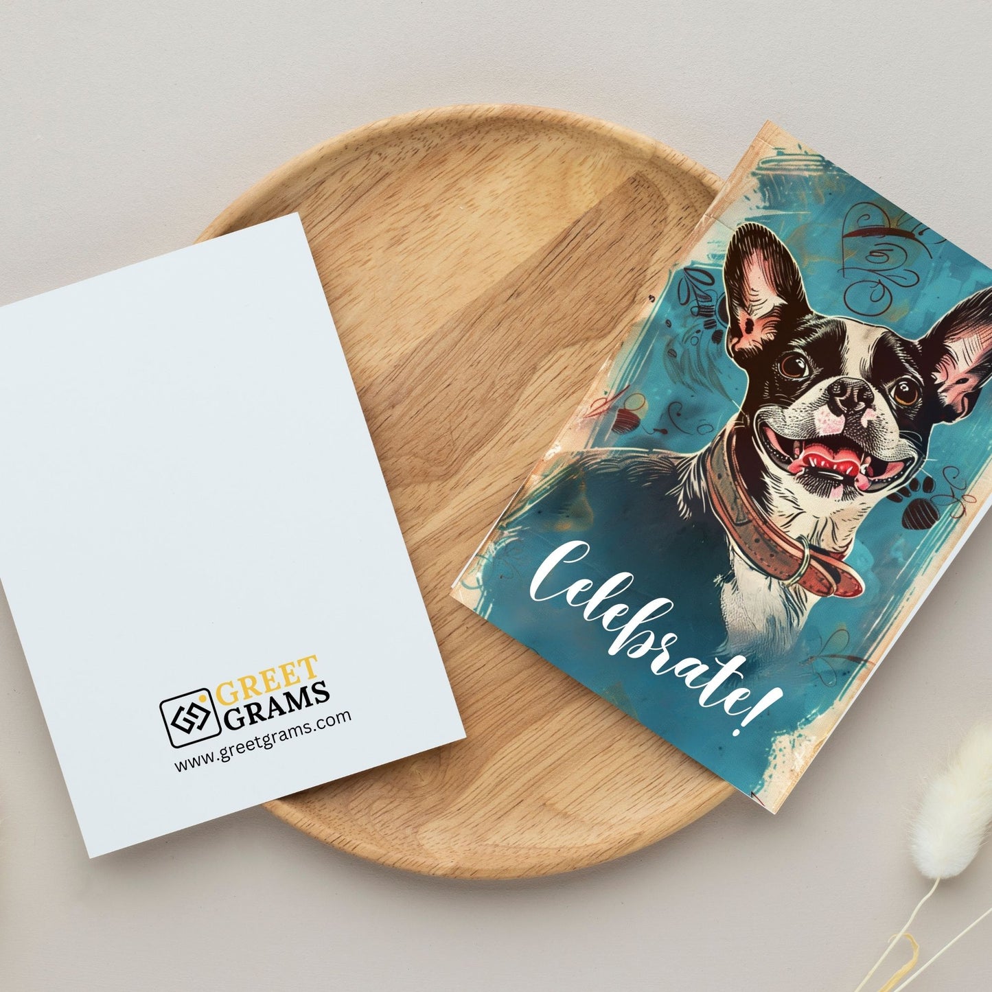 Bull Dog Birthday Card