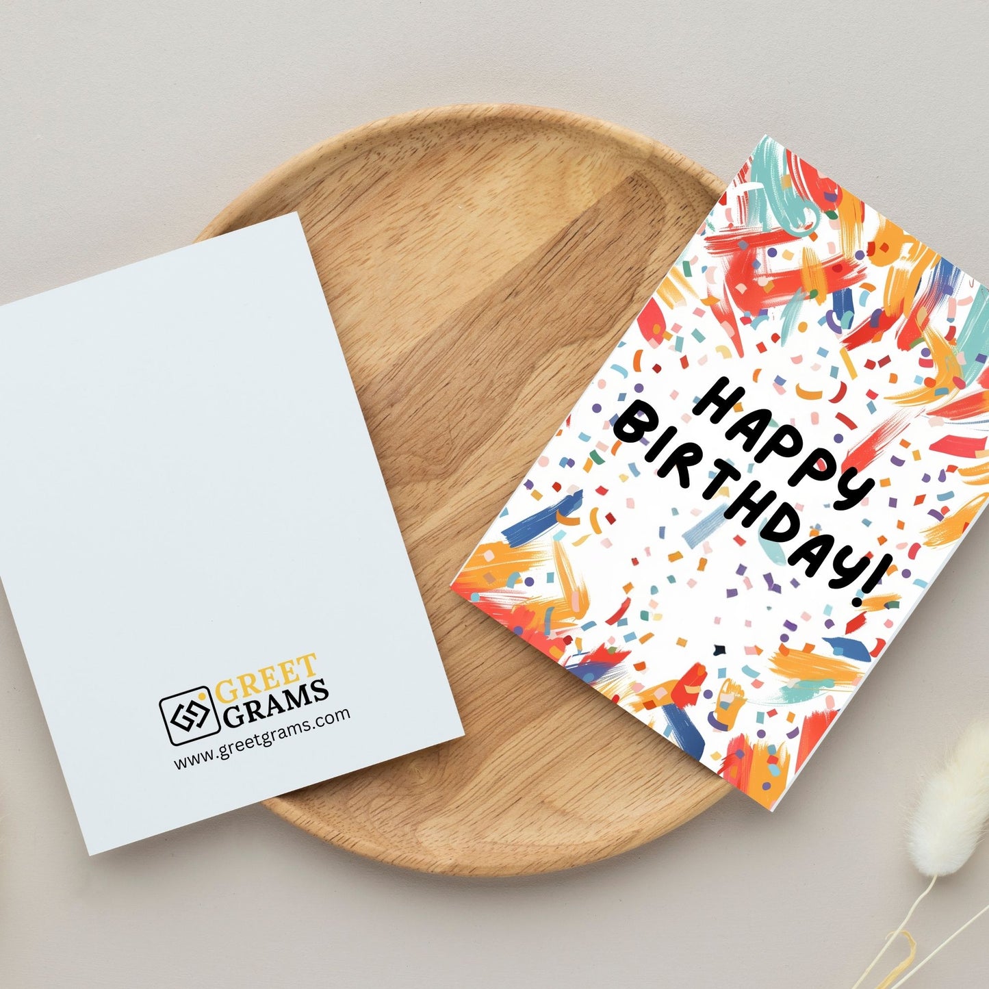 Happy Birthday Card with  Sparkling Confetti