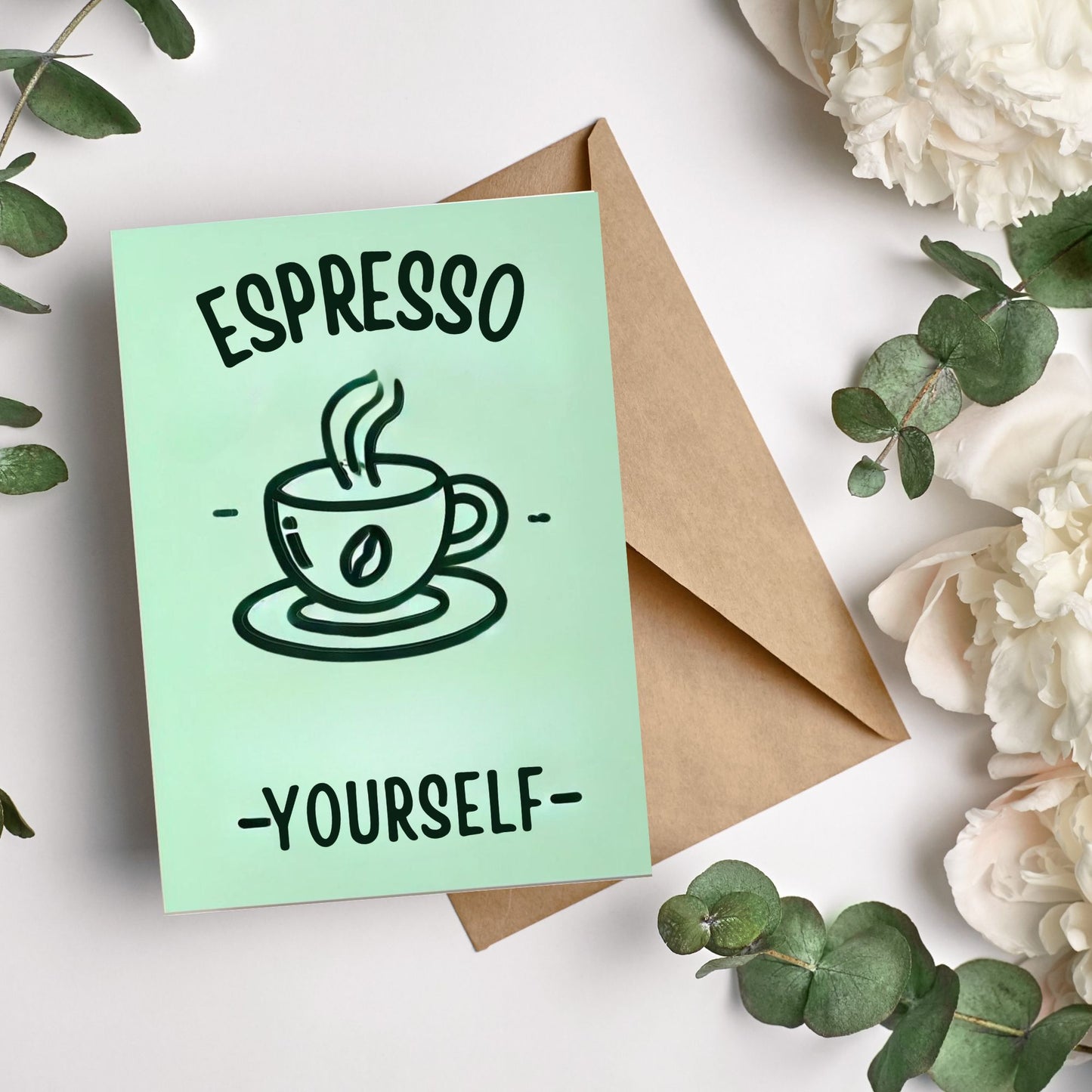 card featuring a cup of coffee