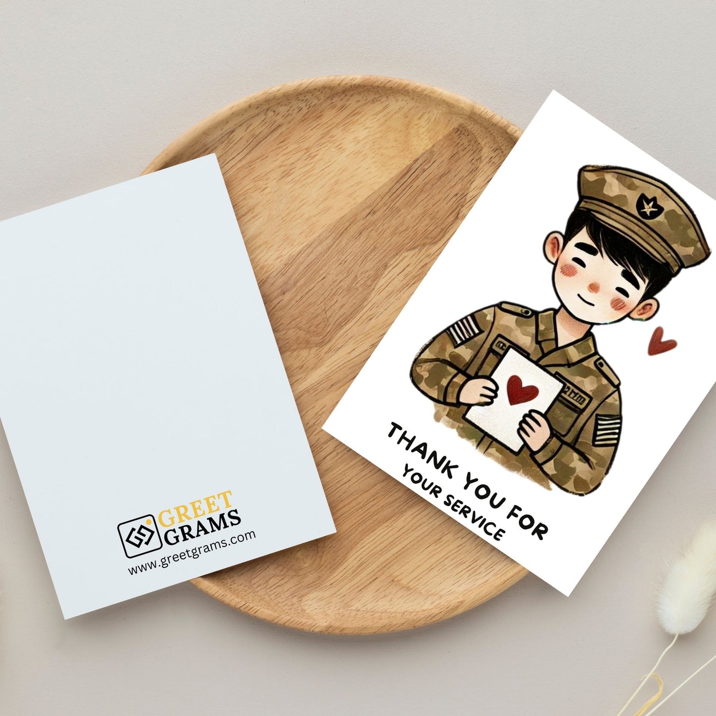 army officer holding a love card