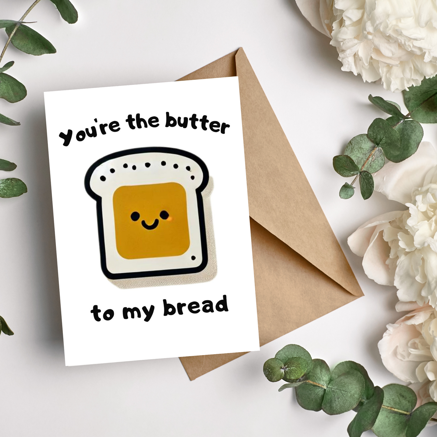 smiling slice of bread with butter