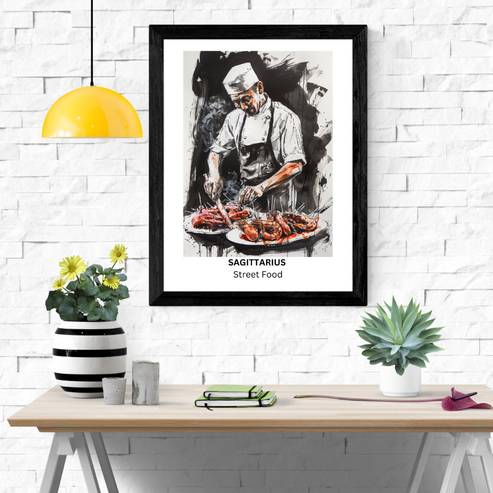 Sagittarius Male Chef in black frame