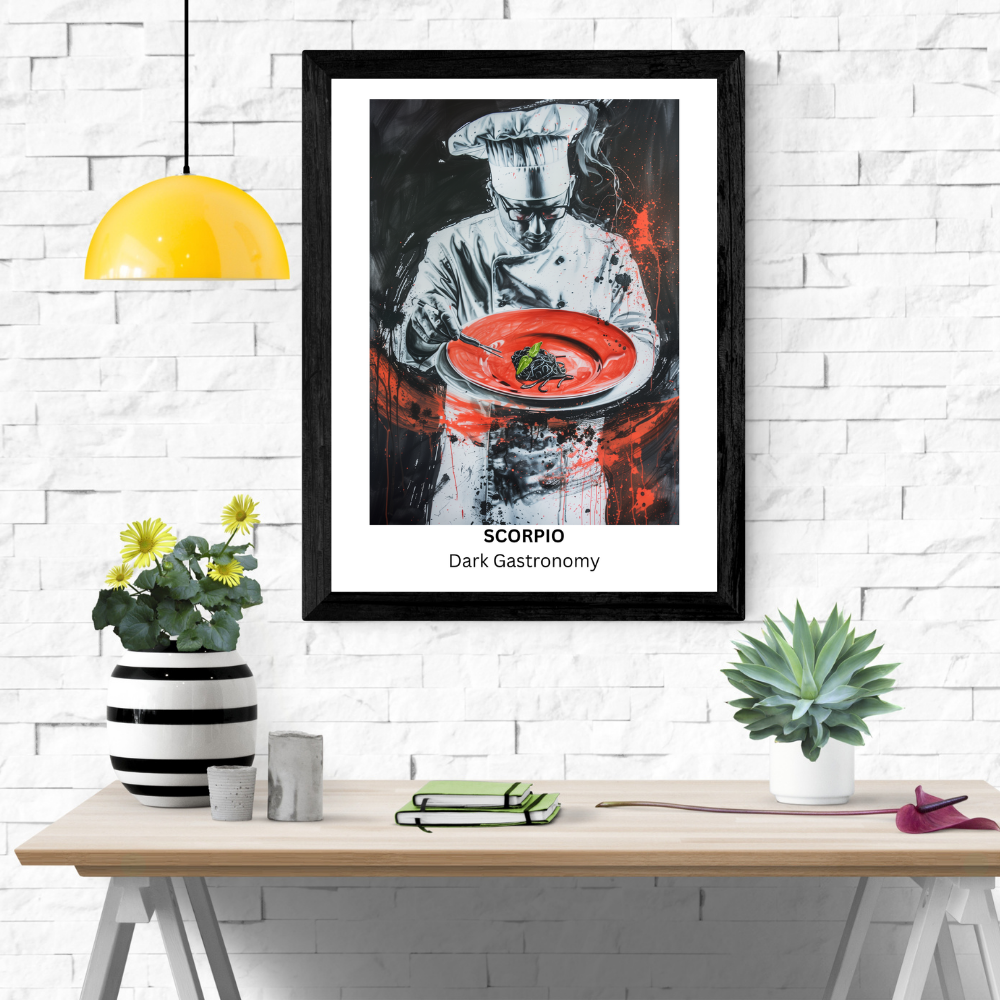 Scorpio Male Chef  in black frame