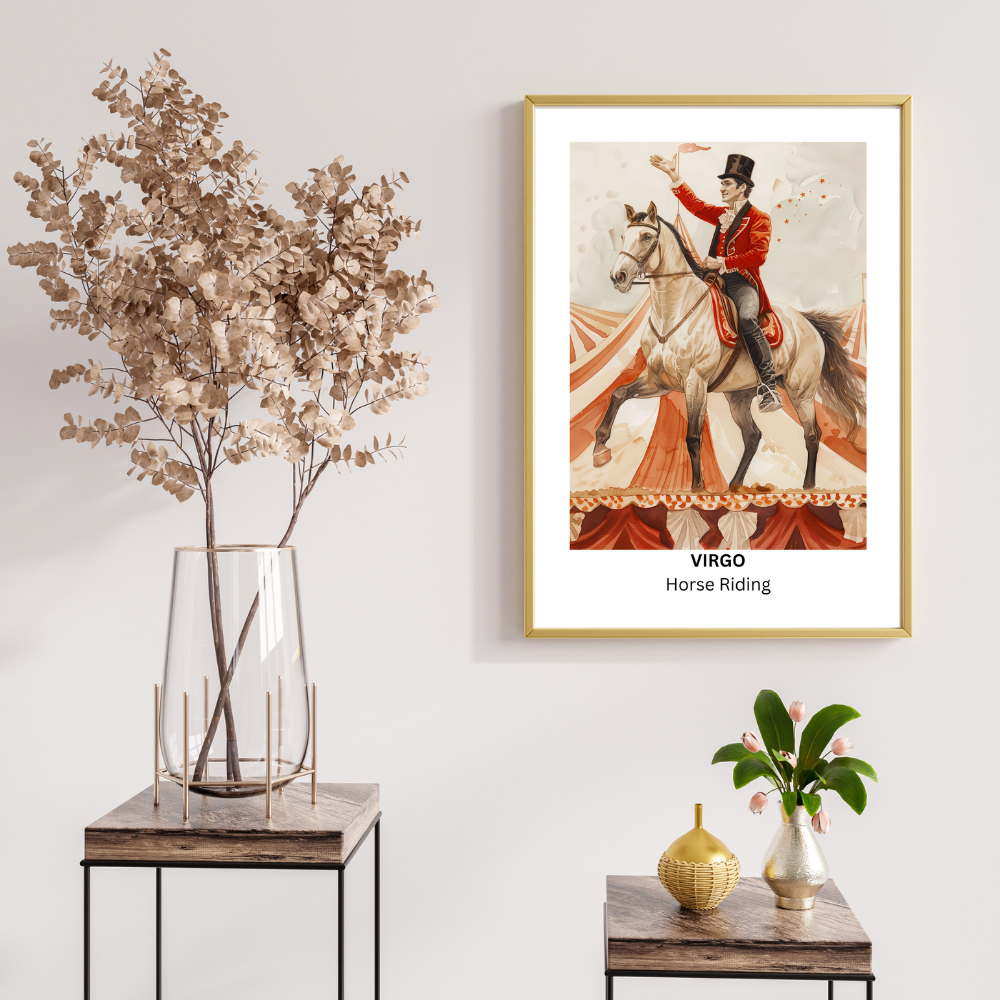 Virgo Male Circus in white frame