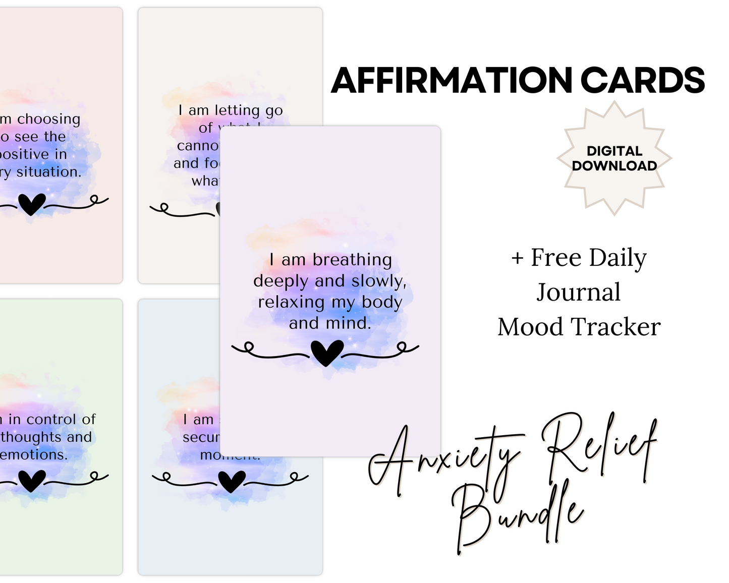 Anxiety Relief - Affirmations Cards_bundel