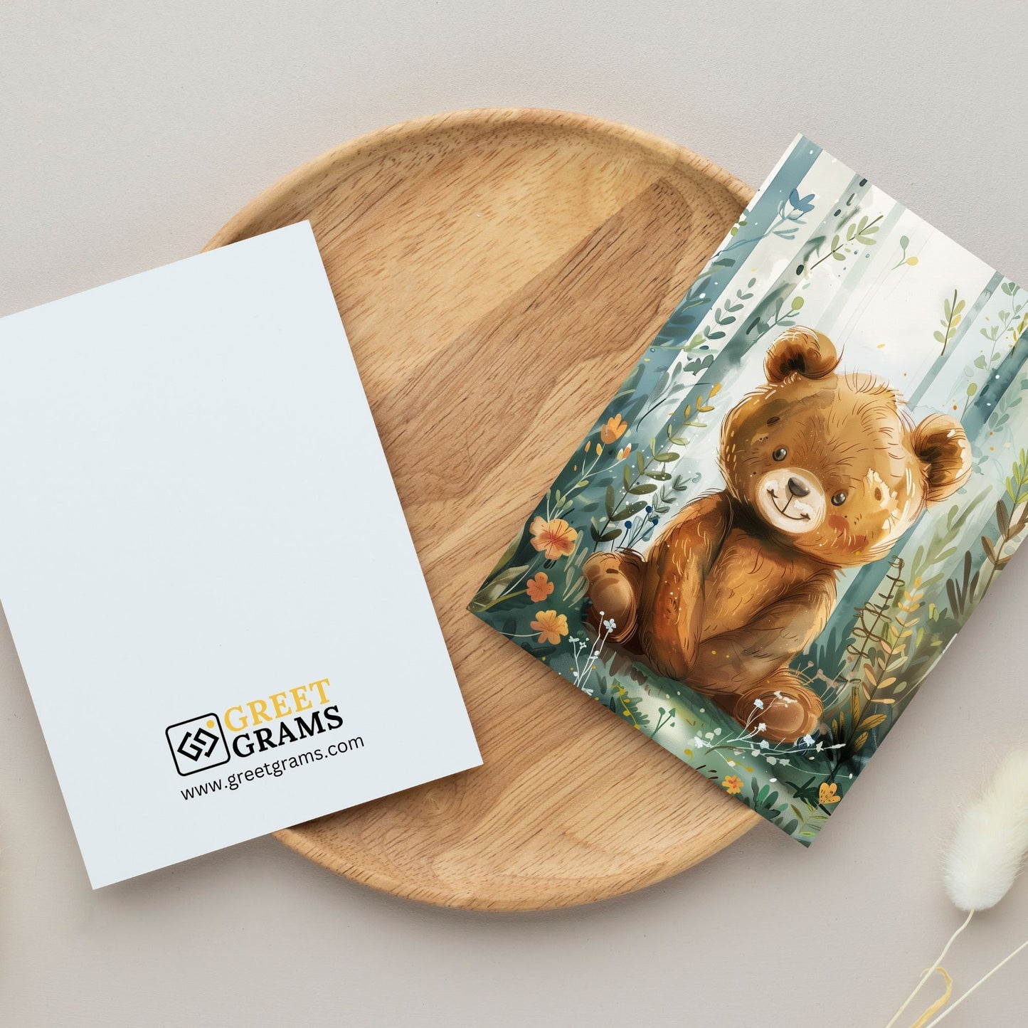 greeting card of a brown bear