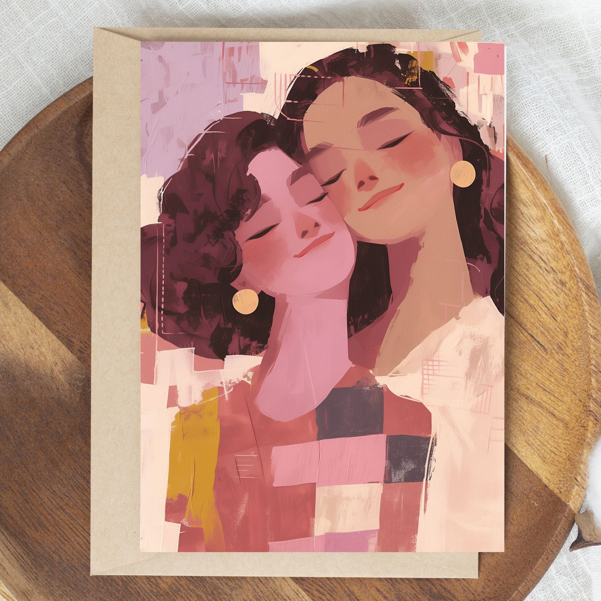 best friend forever card showing 2 females hugging each other