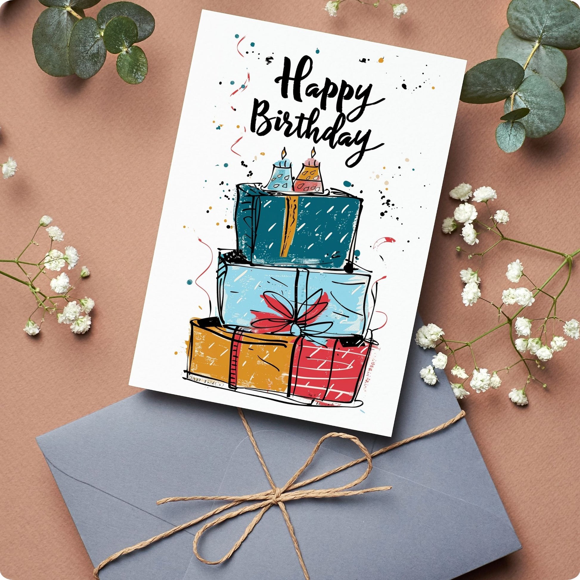 a lot of Gift Surprise in card for birthday card