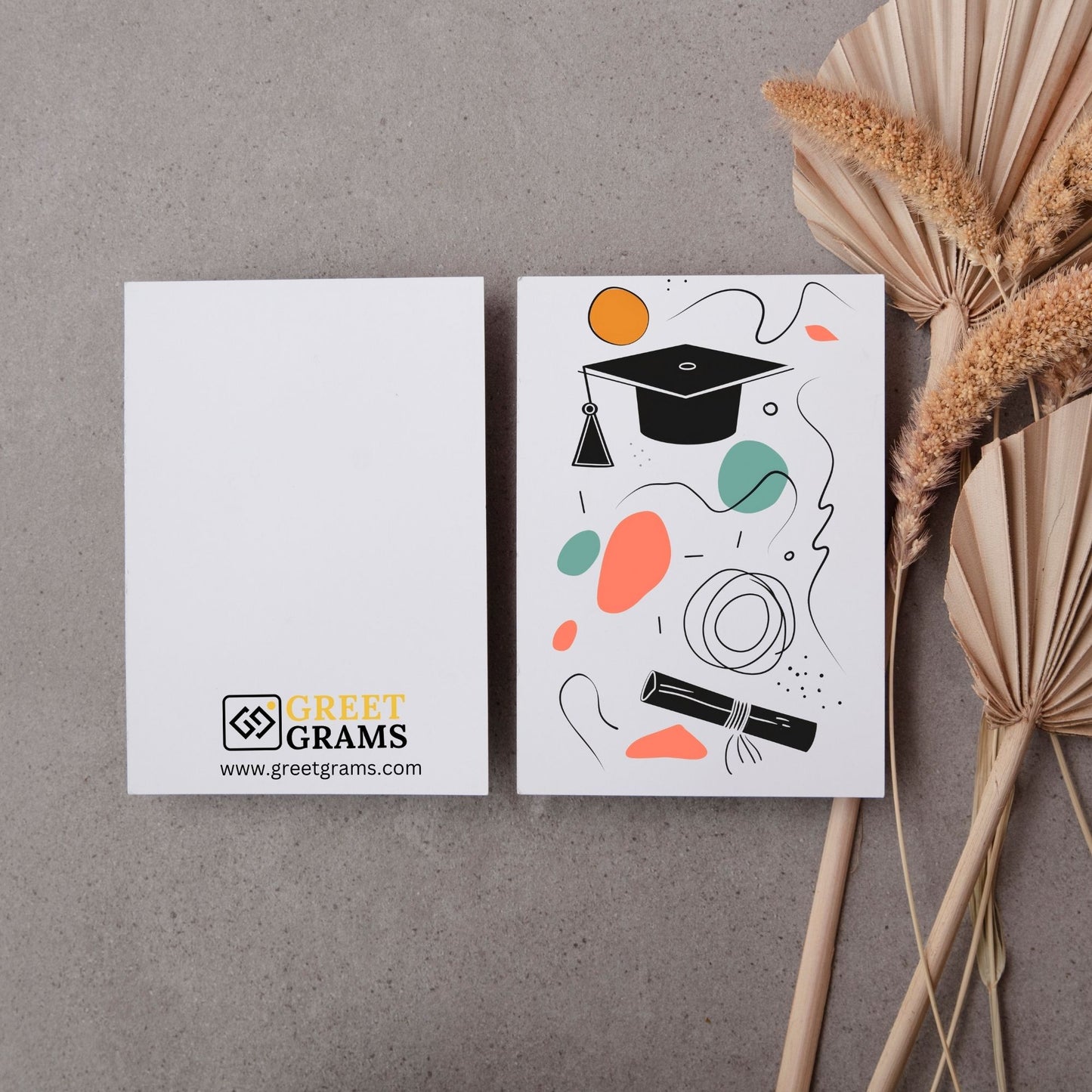 Academic Achievement Graduation card showing black cap and certificate 
