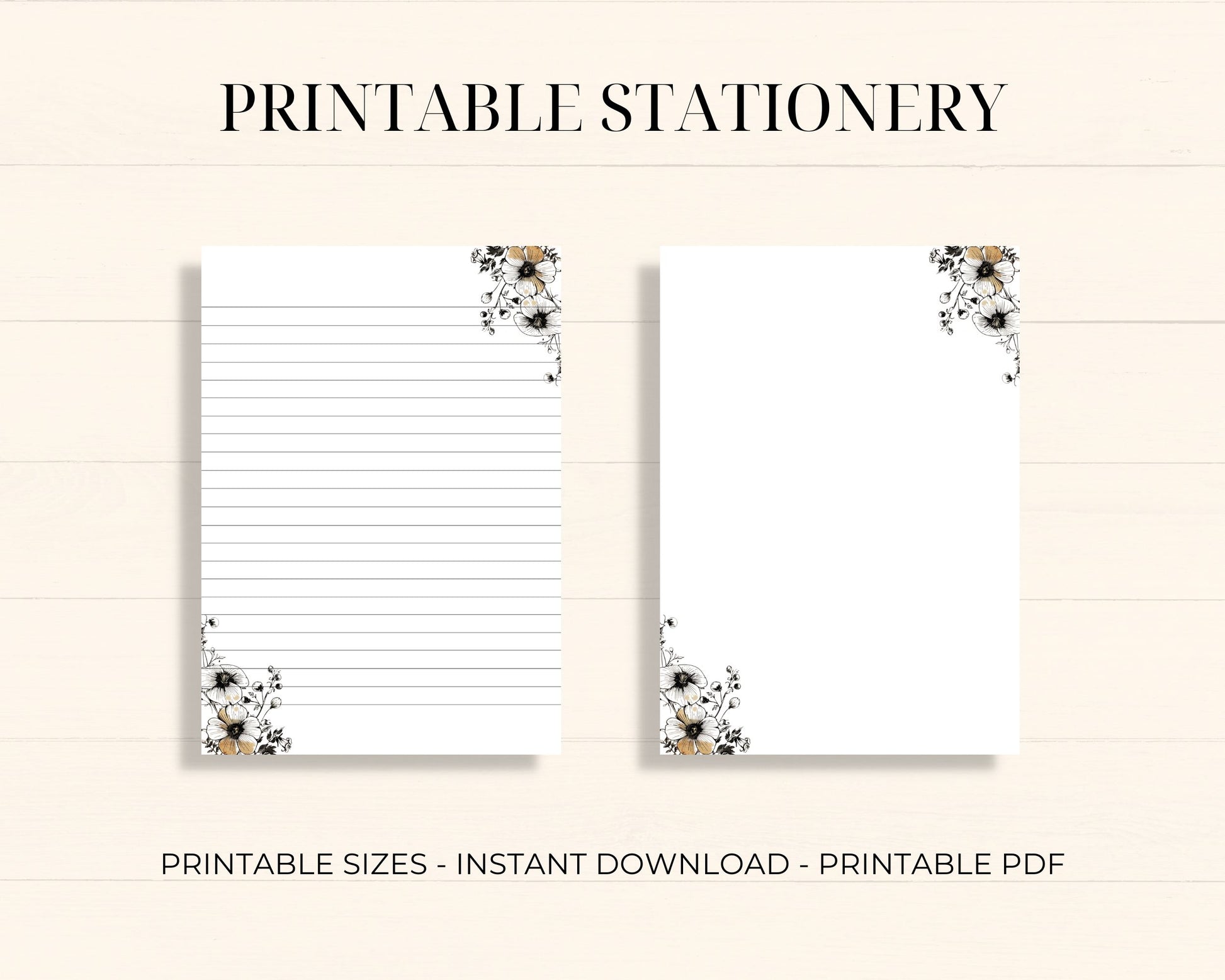 Botanical Elegance-Printable Stationery printable