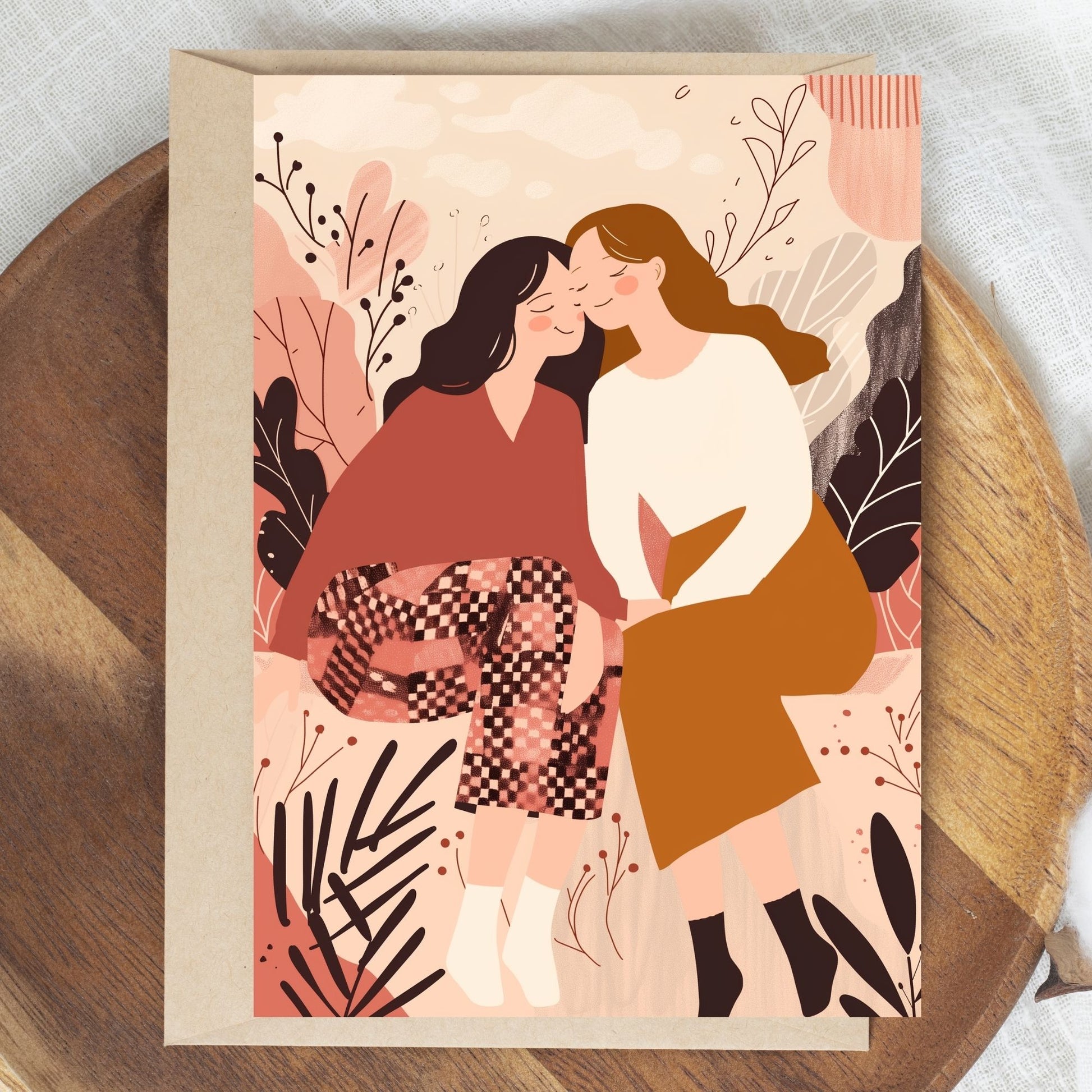 Friendship greeting card for with 2 female best friends