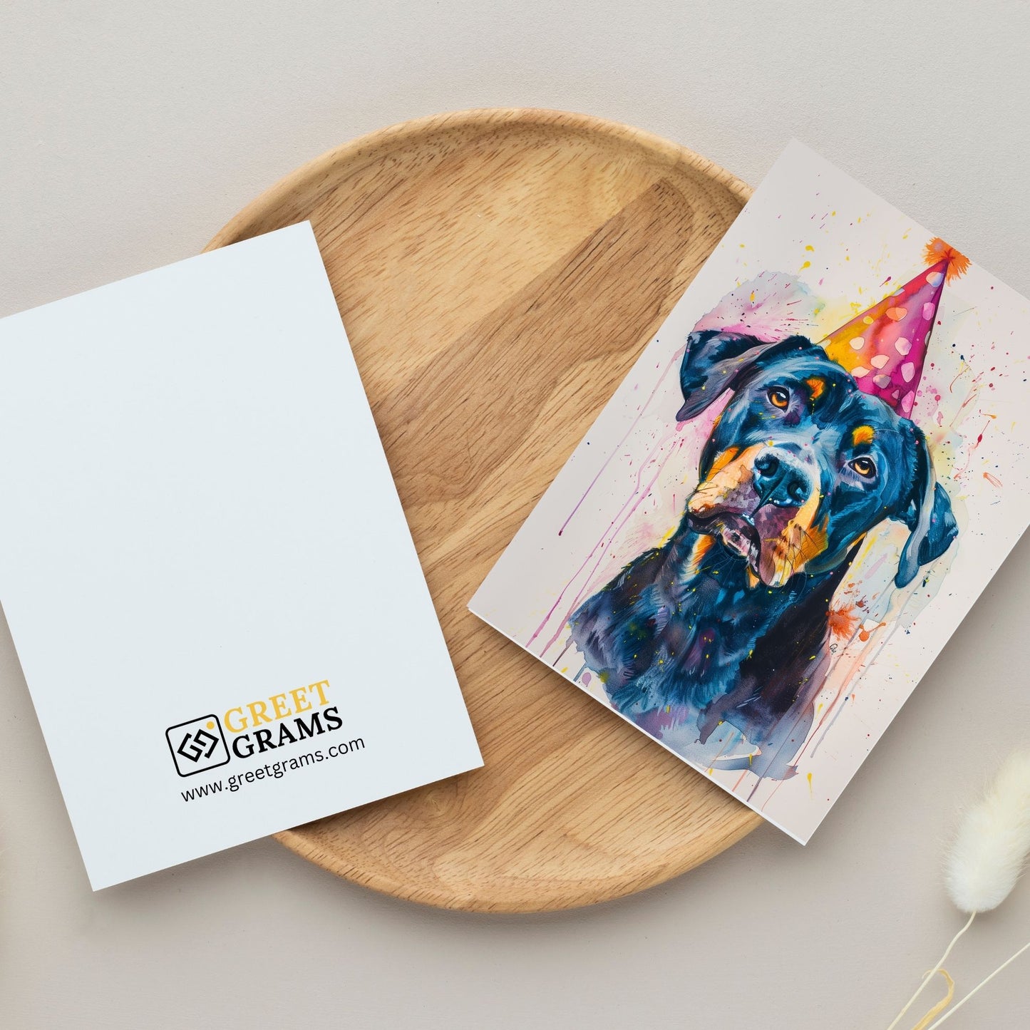 A rottweiler  happy birthday card