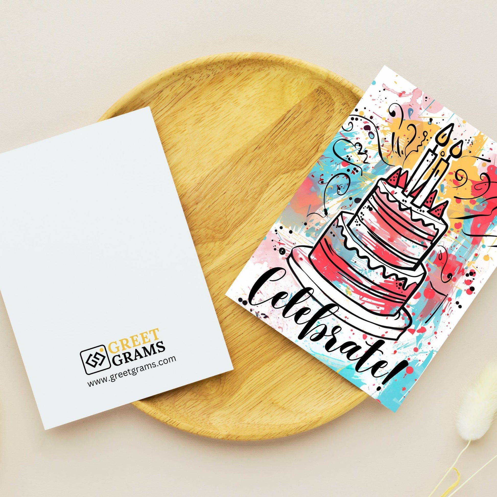 Festive Birthday Cake Celebration Card