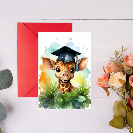 Giraffe Graduation Card