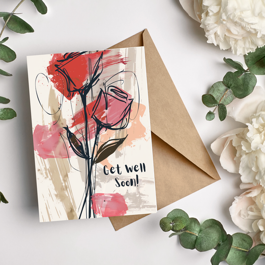 greeting card of a  garden of roses 