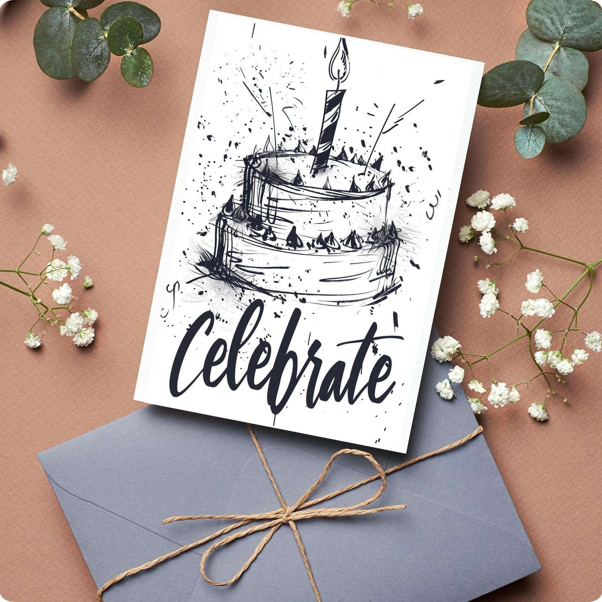 Joyful Birthday Cake  greeting Card