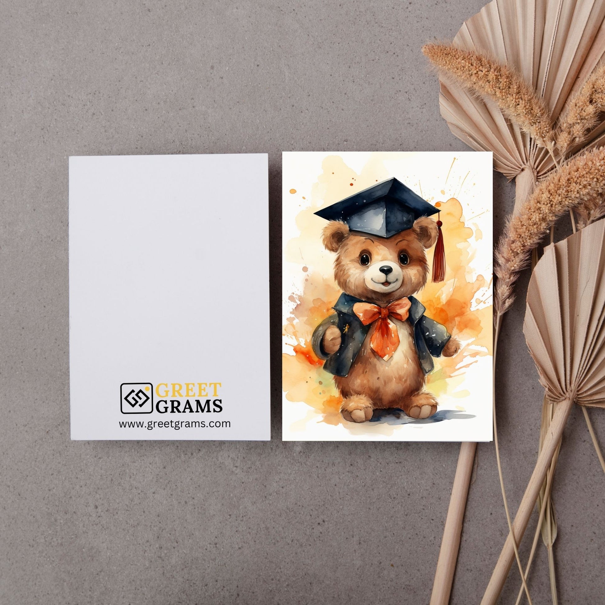 Scholarly Bear wearing black coat and cap