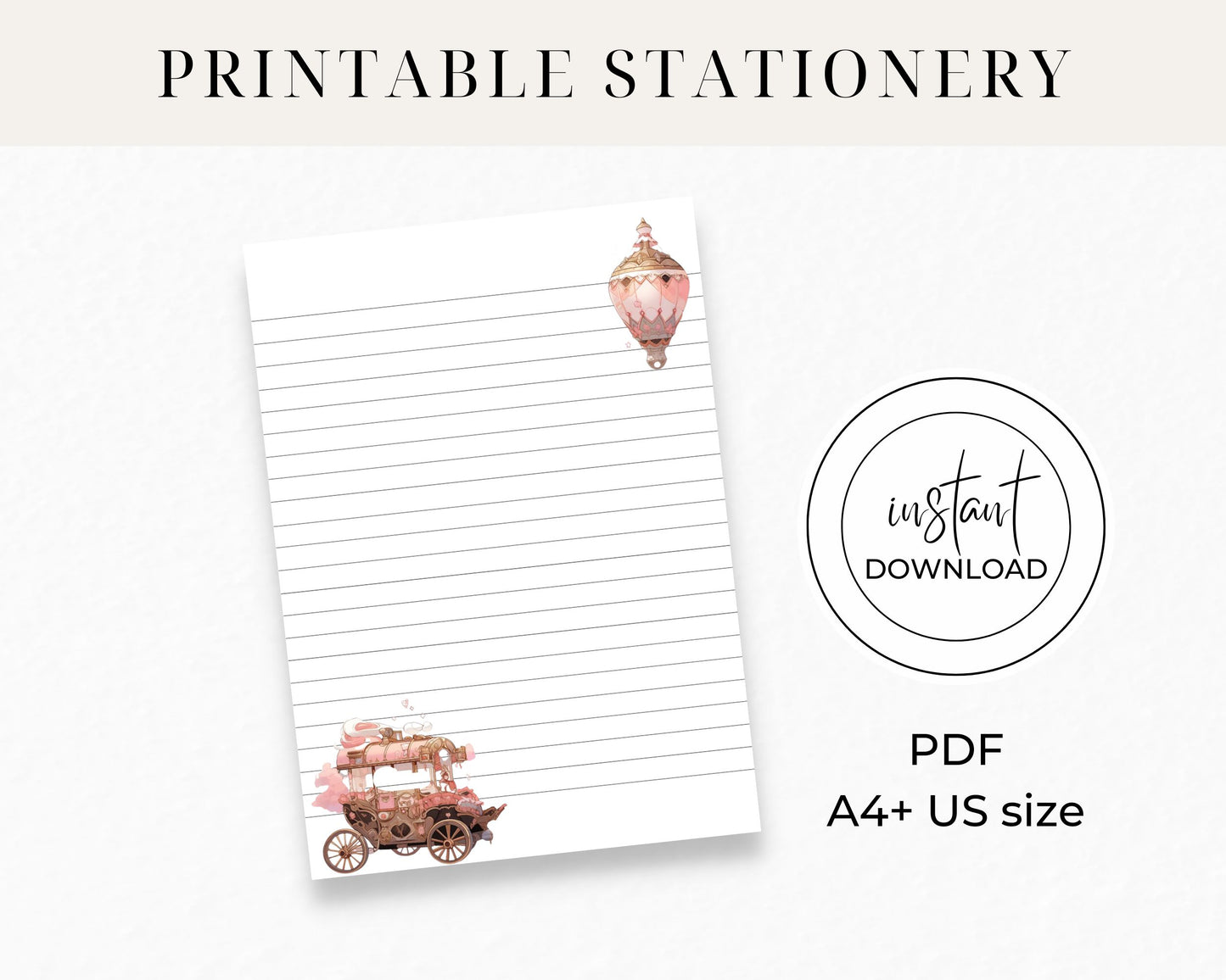 Steampunk Fantasy - Printable Stationery