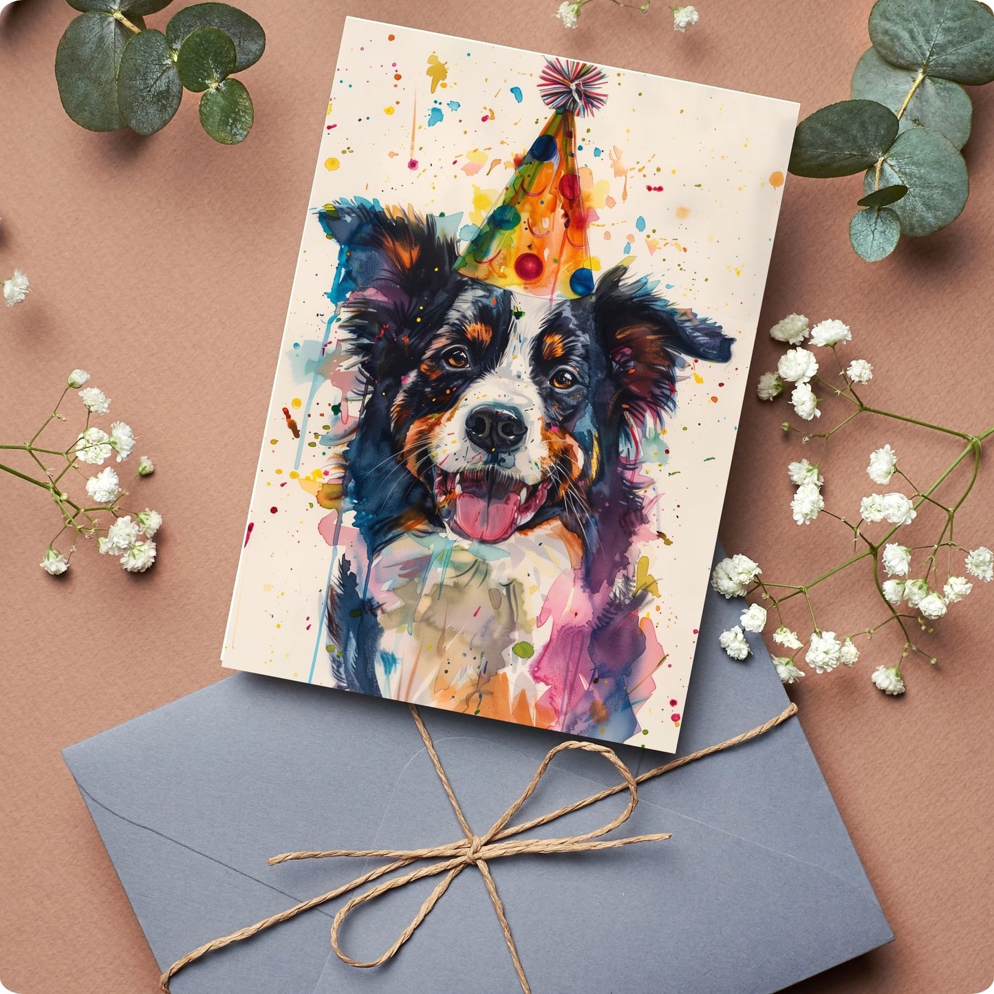 smiley dog happy birthday card