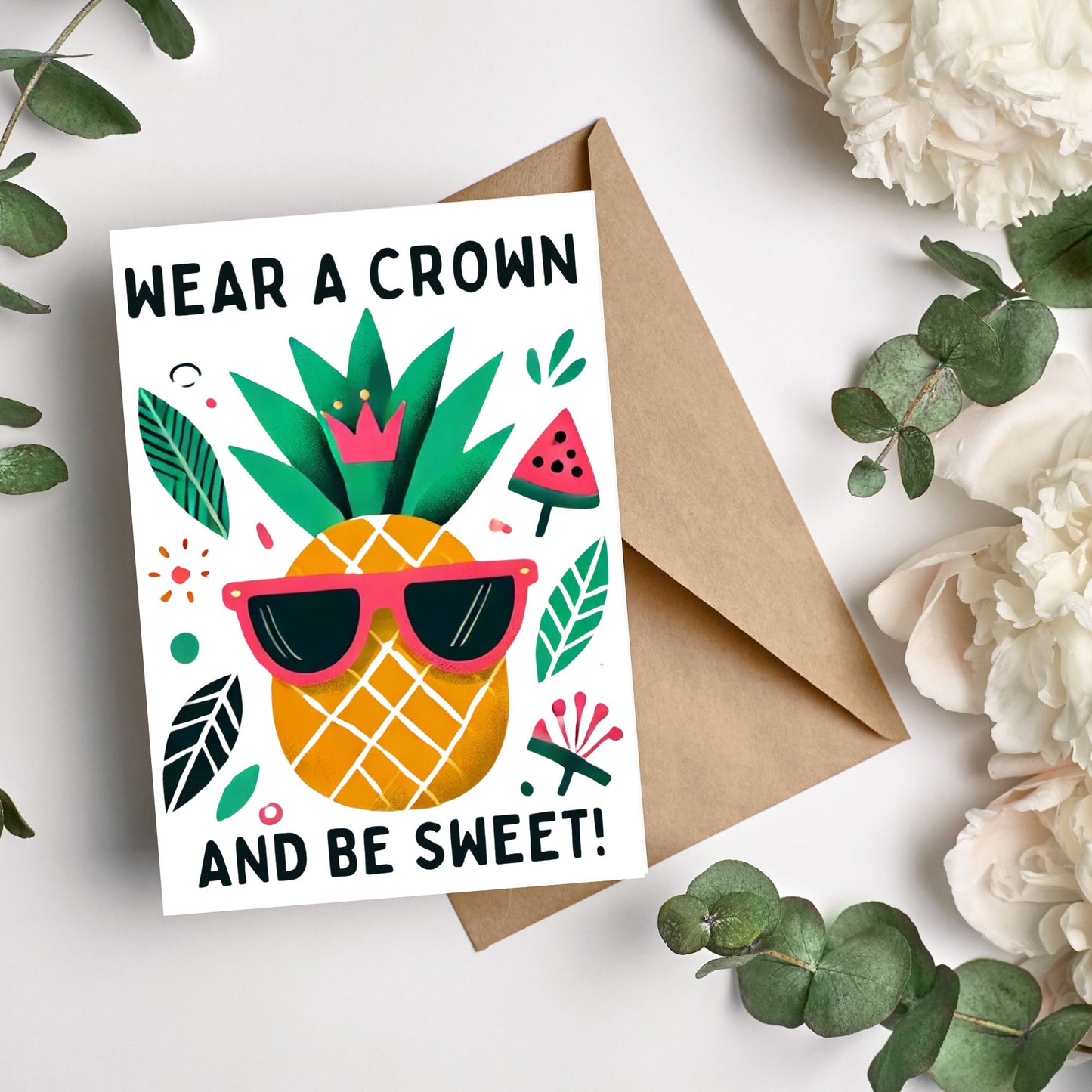 pineapple wearing a crown