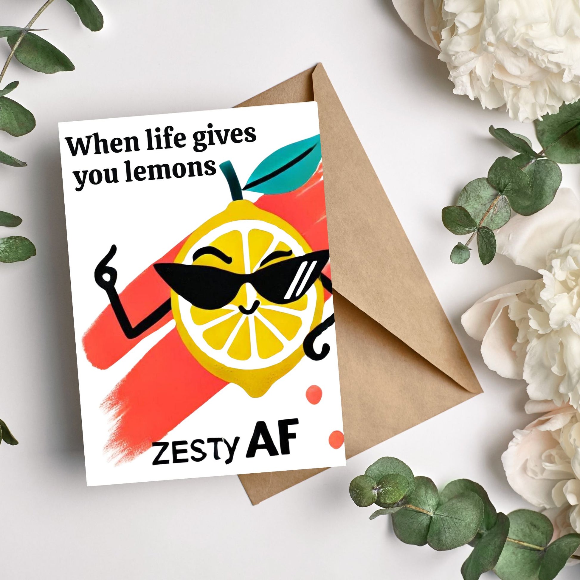 card of a zesty lemon