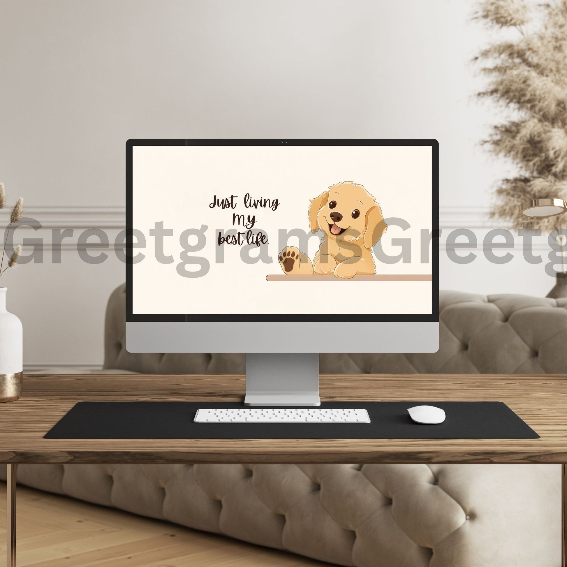 cute dog on a desktop