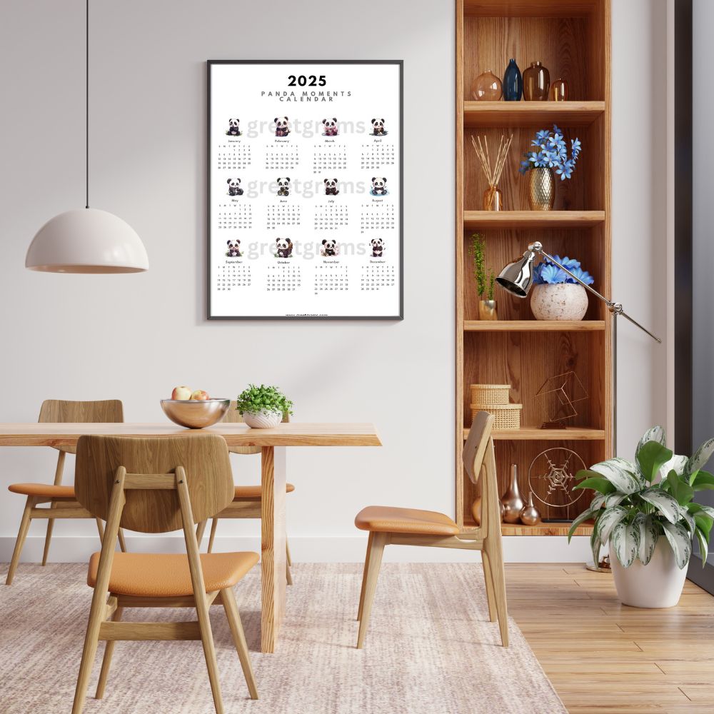 mockup of a panda calendar