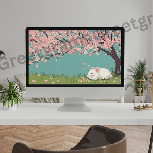 Cherry Blossom Mouse Dream Wallpaper