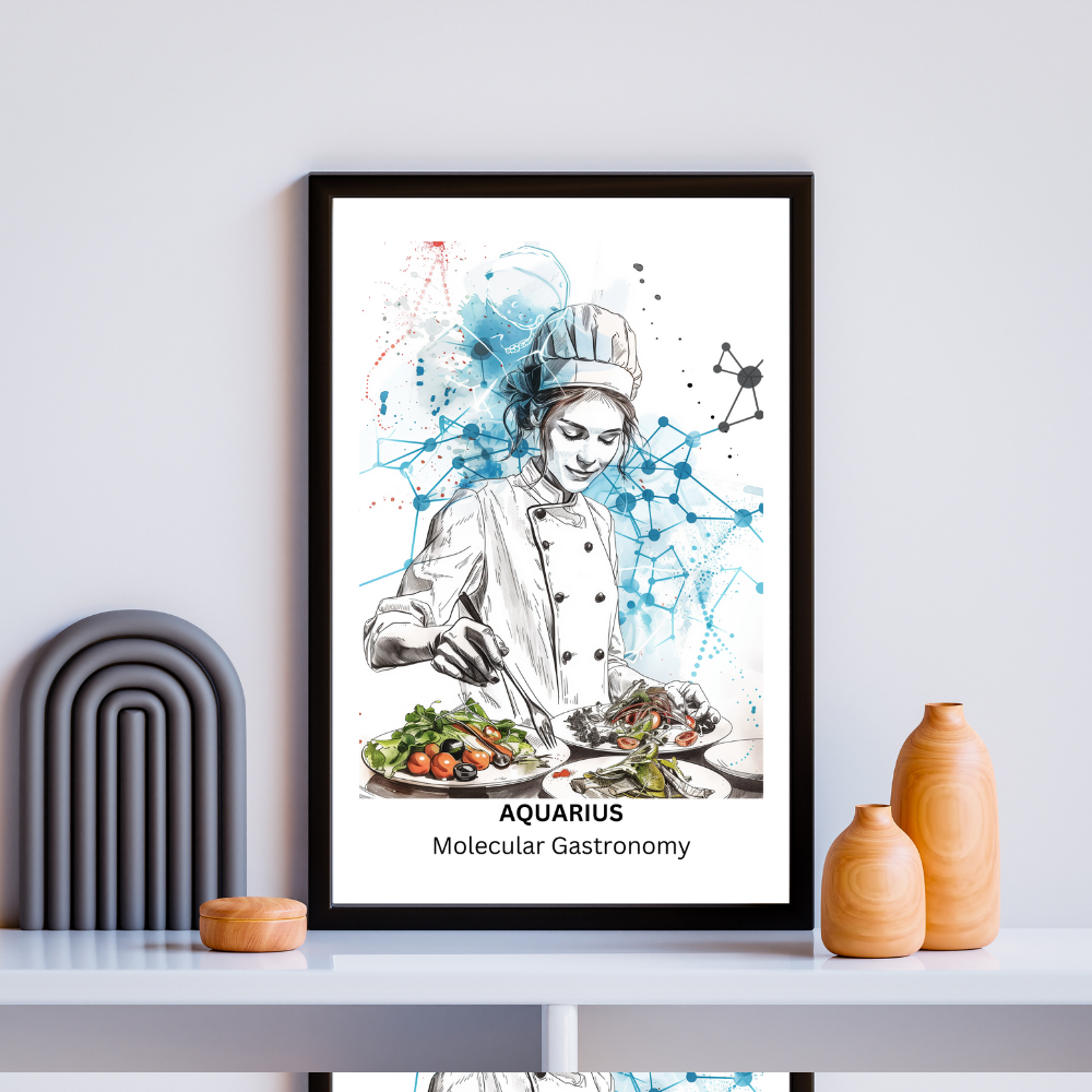 Aquarius Female Chef in black frame