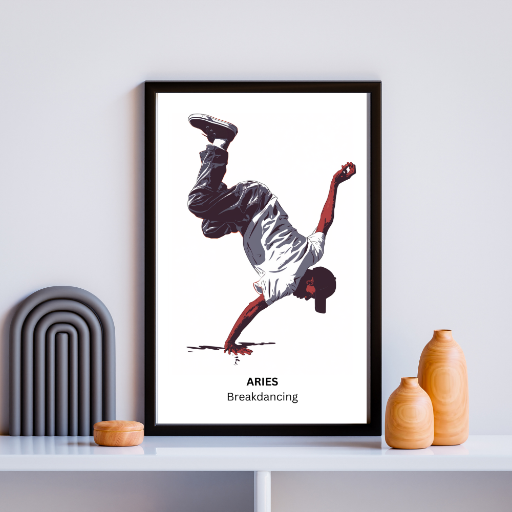 Aries Male Dance in black frame