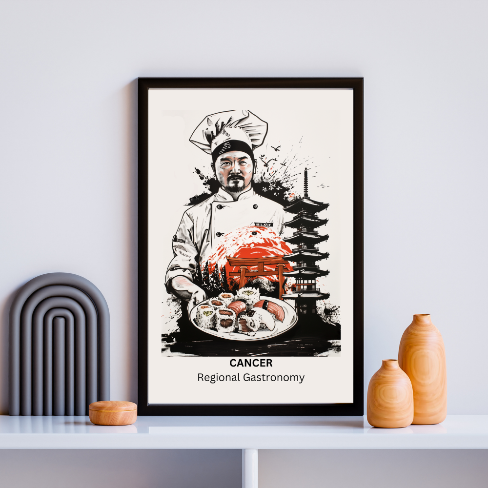 Cancer Male Chef in black frame