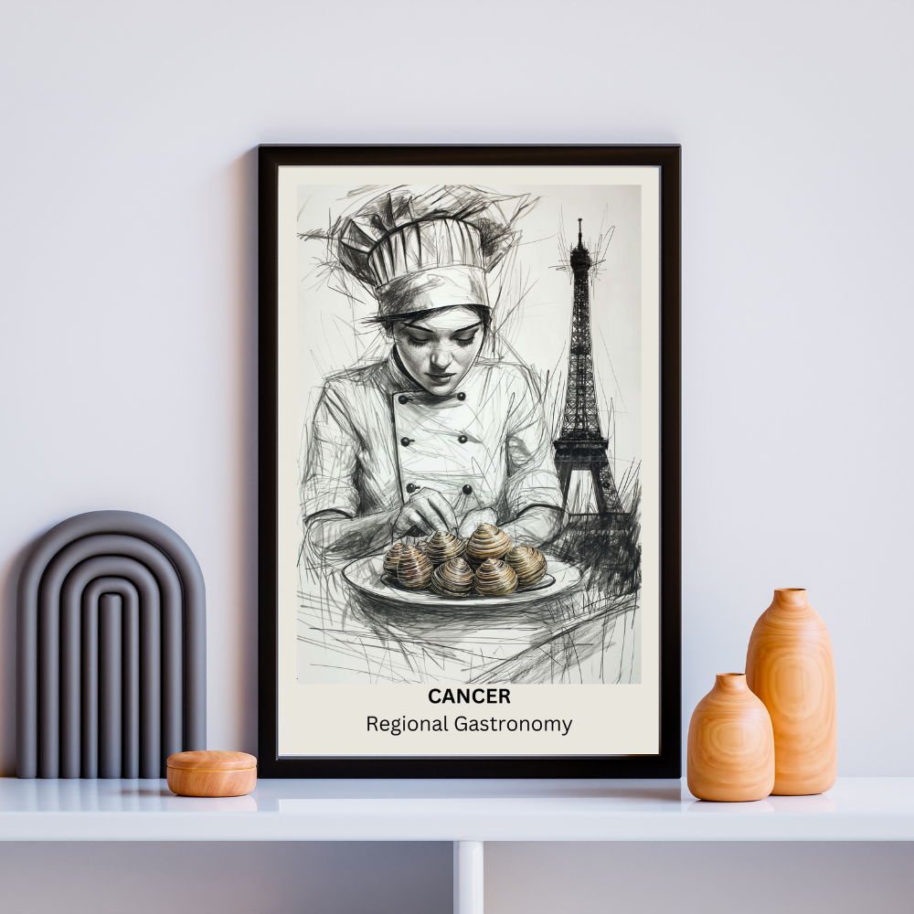 Cancer Female Chef in black frame