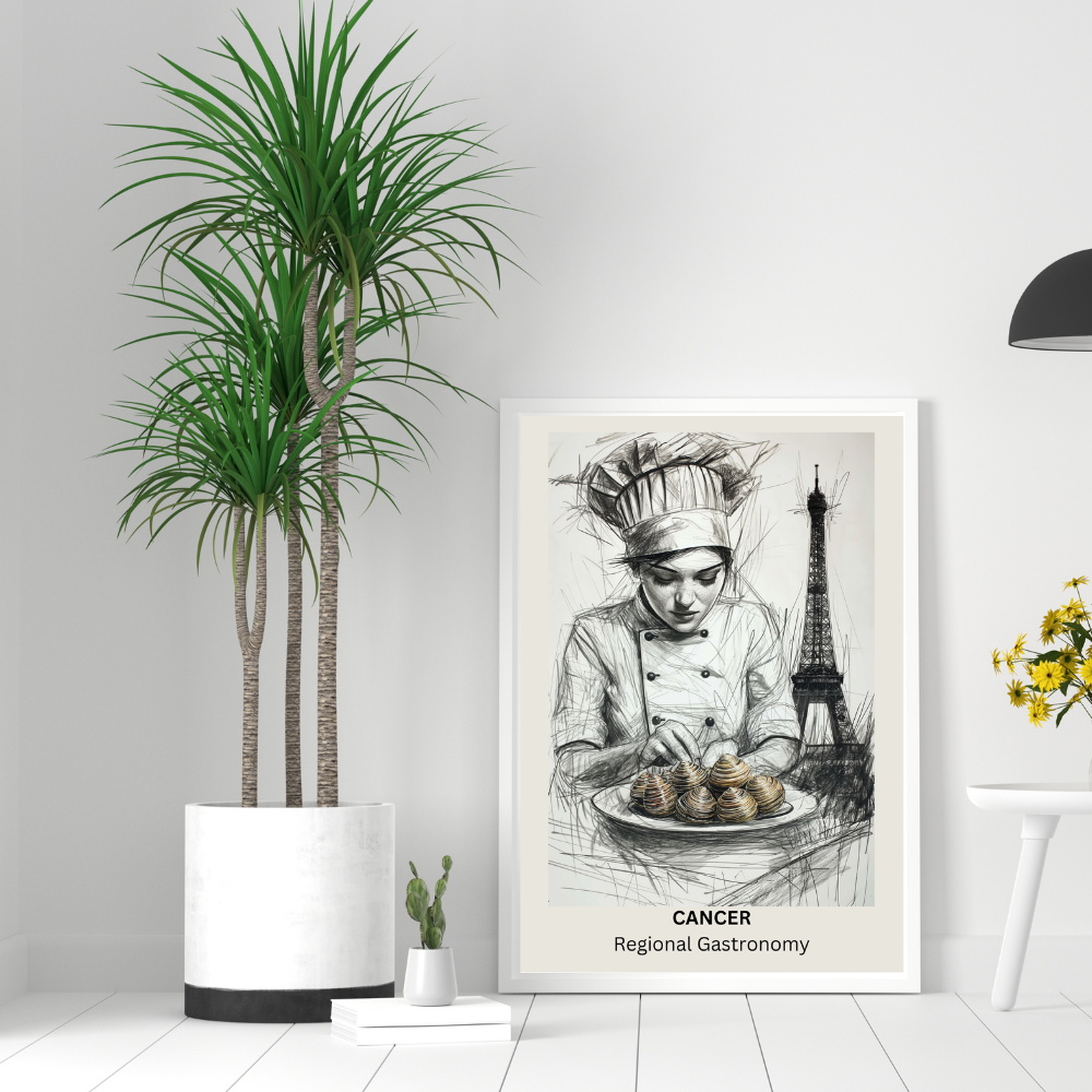 Cancer Female Chef in white frame