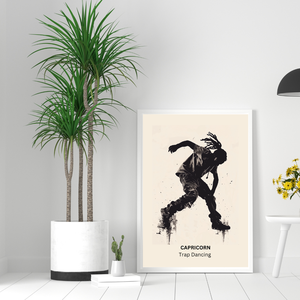 Capricorn Male Dance in white frame