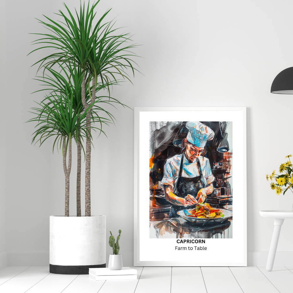  Capricorn Female Chef in white frame