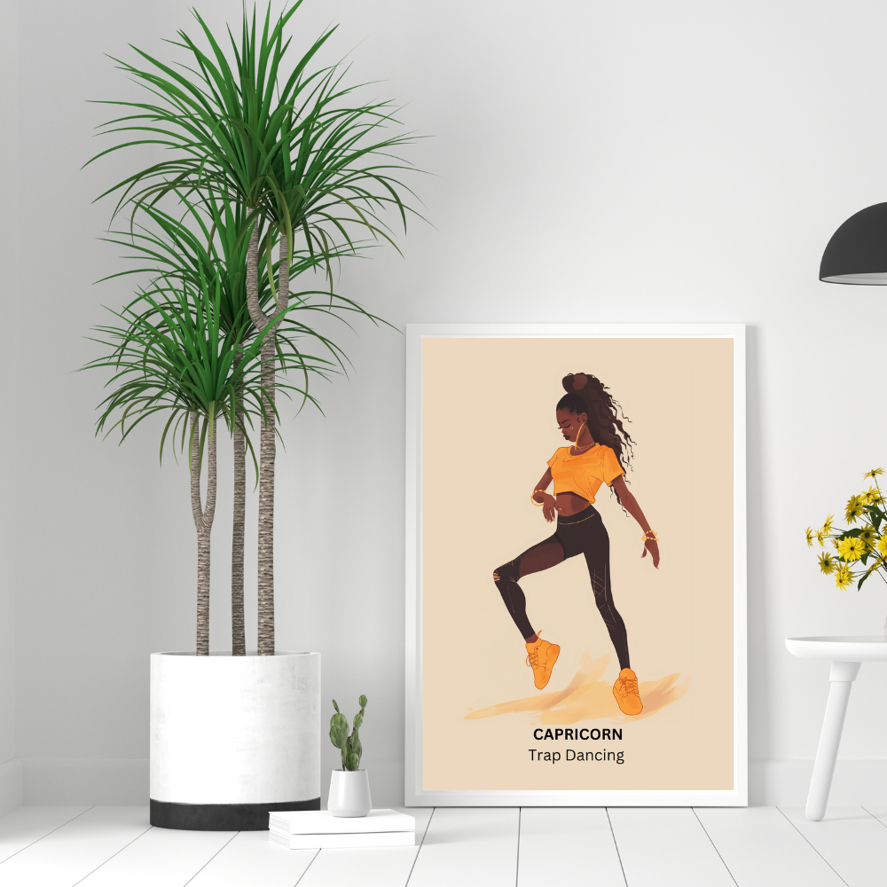  Capricorn Female Dance  in white frame