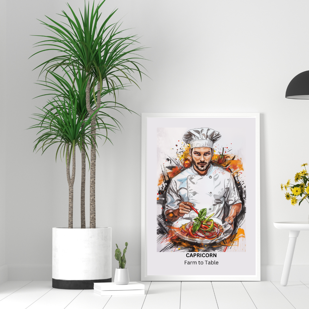  Capricorn Male Chef in white frame