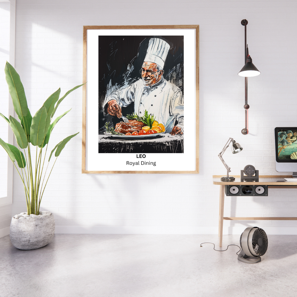  Leo Male Chef in white frame