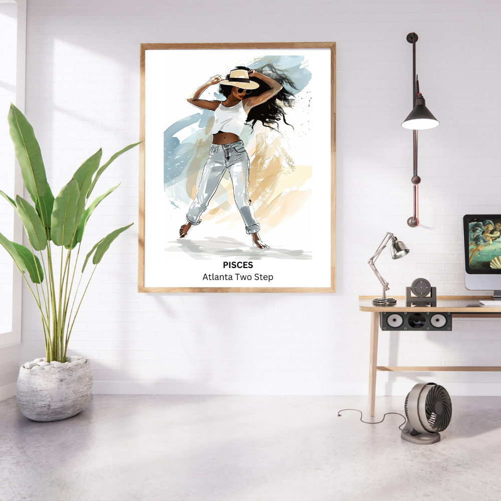 Pisces Female Dance in brown frame