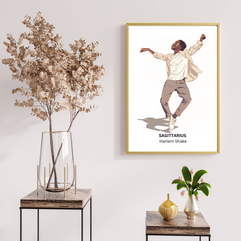 Sagittarius Male Dance in white frame