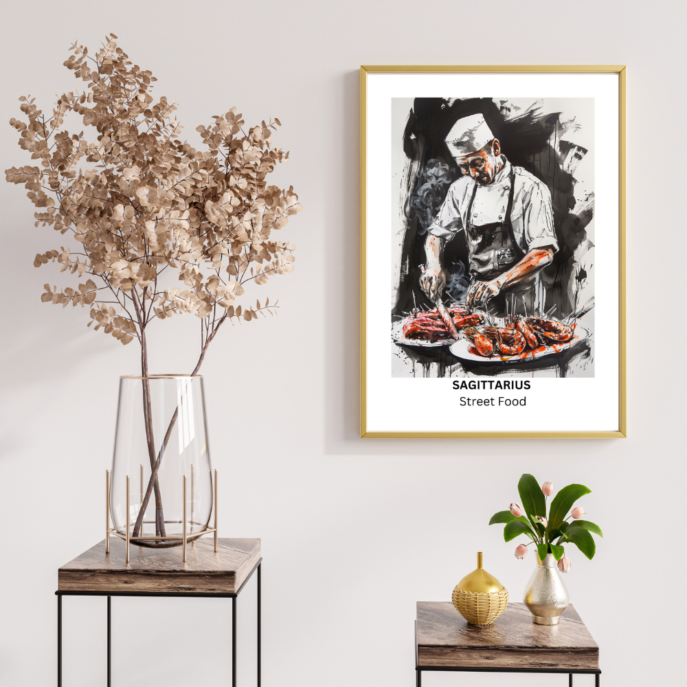 Sagittarius Male Chef in white frame