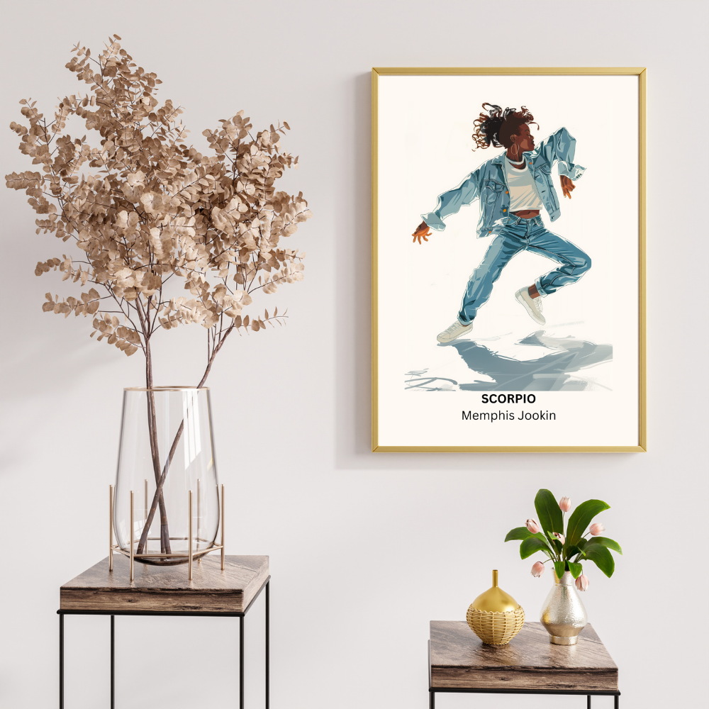  Scorpio Female Dance in white frame