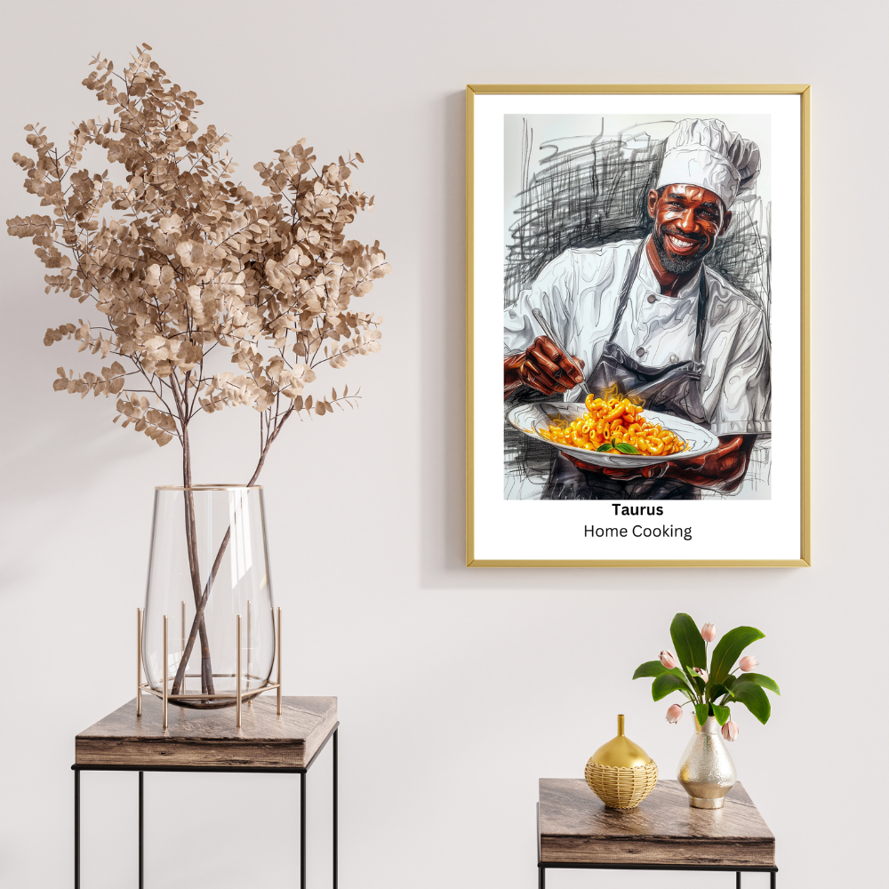 Taurus Male Chef in white frame