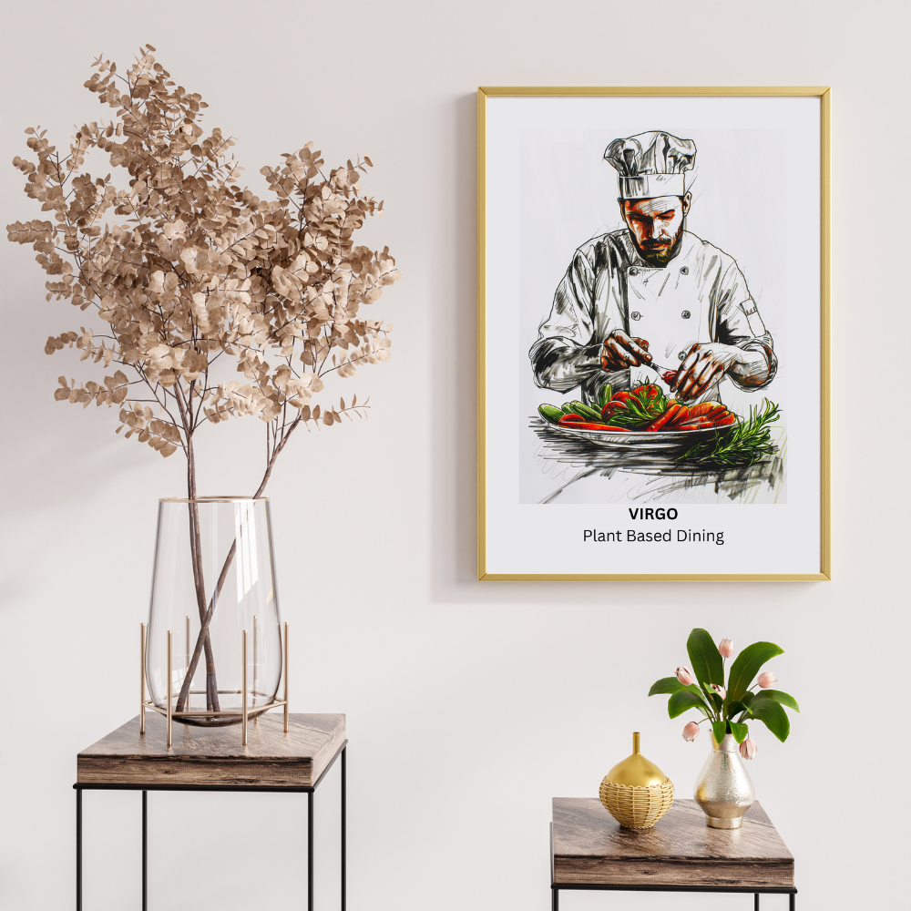 Virgo Male Chef in white frame